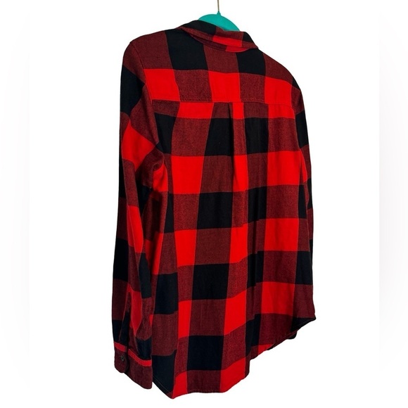 Old Navy The Classic Shirt Button Up Buffalo Plaid Black and Red Mens Size L - Picture 6 of 12
